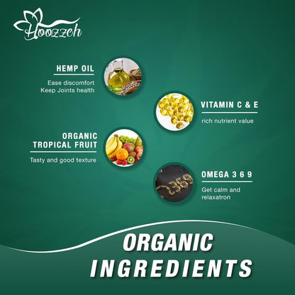 Hemp Gummies High Potency Hemp Oil Extrat Advanced Extra Strength for Pain Sleep Anxiety Relief, Vegan, No GMO 1-Pack