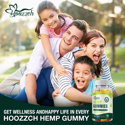 Hemp Gummies High Potency Hemp Oil Extrat Advanced Extra Strength for Pain Sleep Anxiety Relief, Vegan, No GMO 1-Pack
