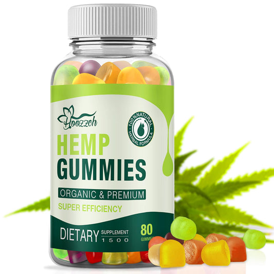 Hemp Gummies High Potency Hemp Oil Extrat Advanced Extra Strength for Pain Sleep Anxiety Relief, Vegan, No GMO 1-Pack