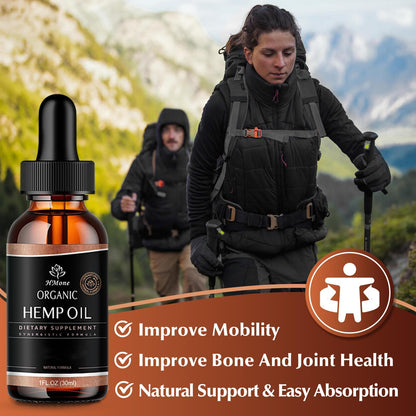 Hemp Oil -4 Packs Maximum Strength - Pure & CO2 Extract Drops - 100% Natural Organic, Vegan, Non-GMO Free