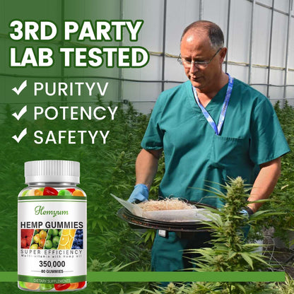 Hemp Gummies 2 Packs - for Sleep, Pain, Anxiety - High Potency Pure Organic Supplement - with Natural Hemp Oil Extract Gummy Edibles Vegan, Non-GMO