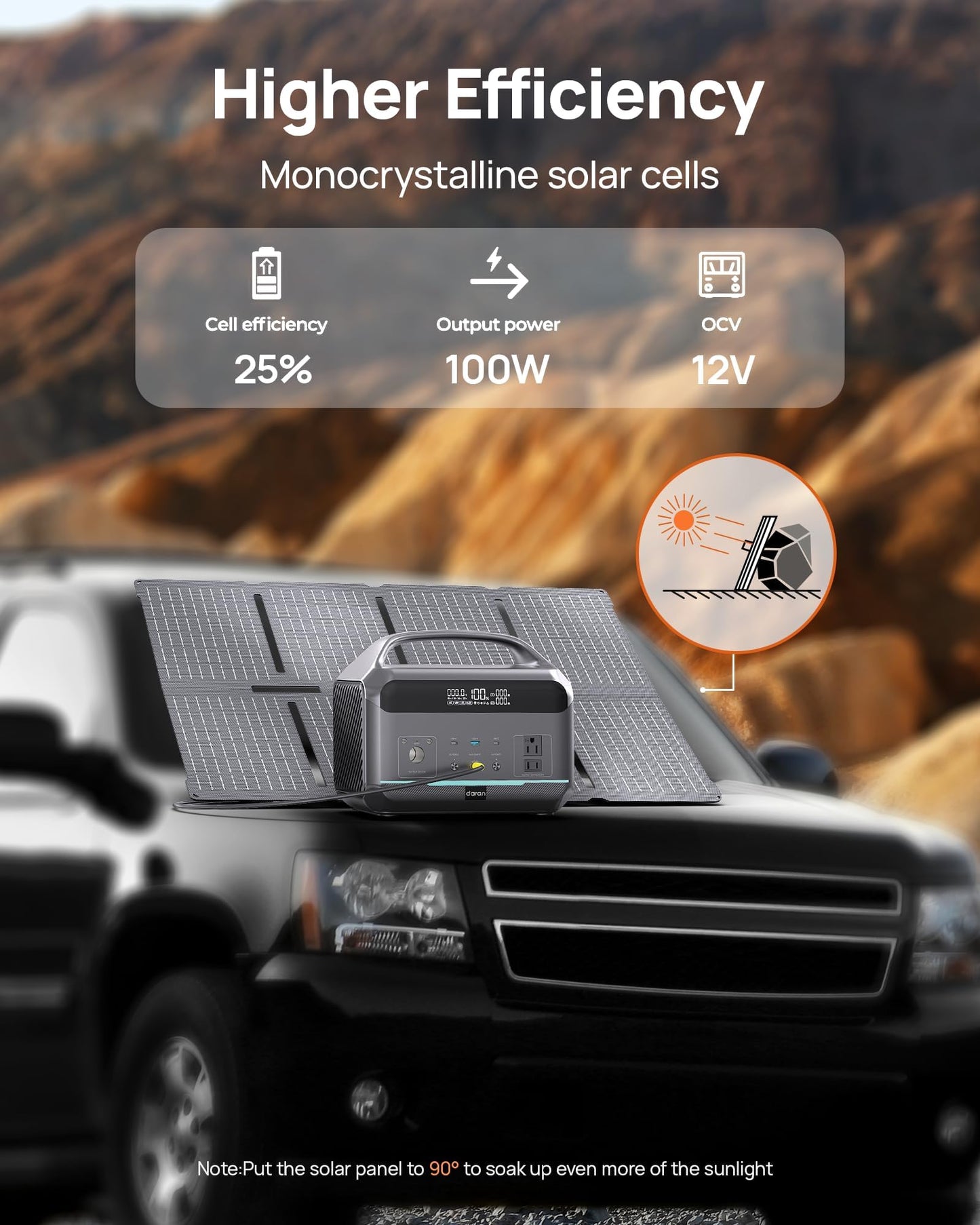 DaranEner Portable Power Station 600W with Solar Panel 80W, 288Wh LiFePO4 Battery Backup w/2 AC Outlets, 1.7H Fast Charging Solar Generator for Camping, RV Travel, Home Emergencies